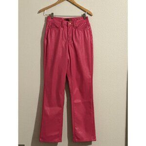 Judy Blue Hot Pink Faux Leather Tummy Control Straight Leg Women’s Pants Sz 3/26